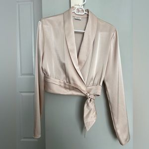 Babaton Cream Wrap Blouse